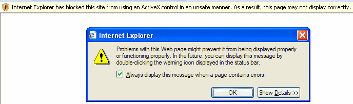 ActiveX safe for scripting not set