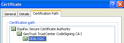 Code signing path