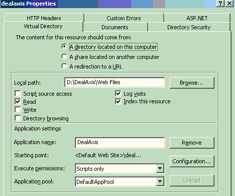 Web server execute permissions